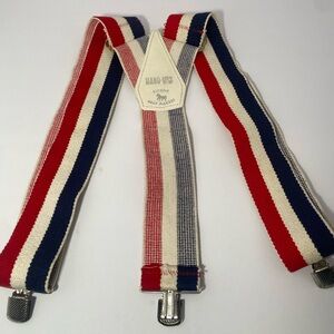 Vintage Hickok Hang Ups Red, White & Blue Suspenders Patriotic , American Flag